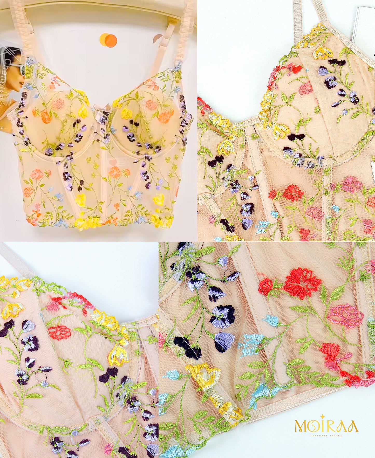 Blossom Veil Embroidered Corset Top