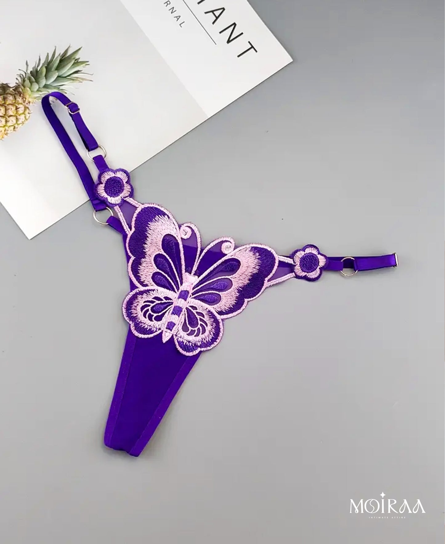 Butterfly Diva Embroidered Thongs