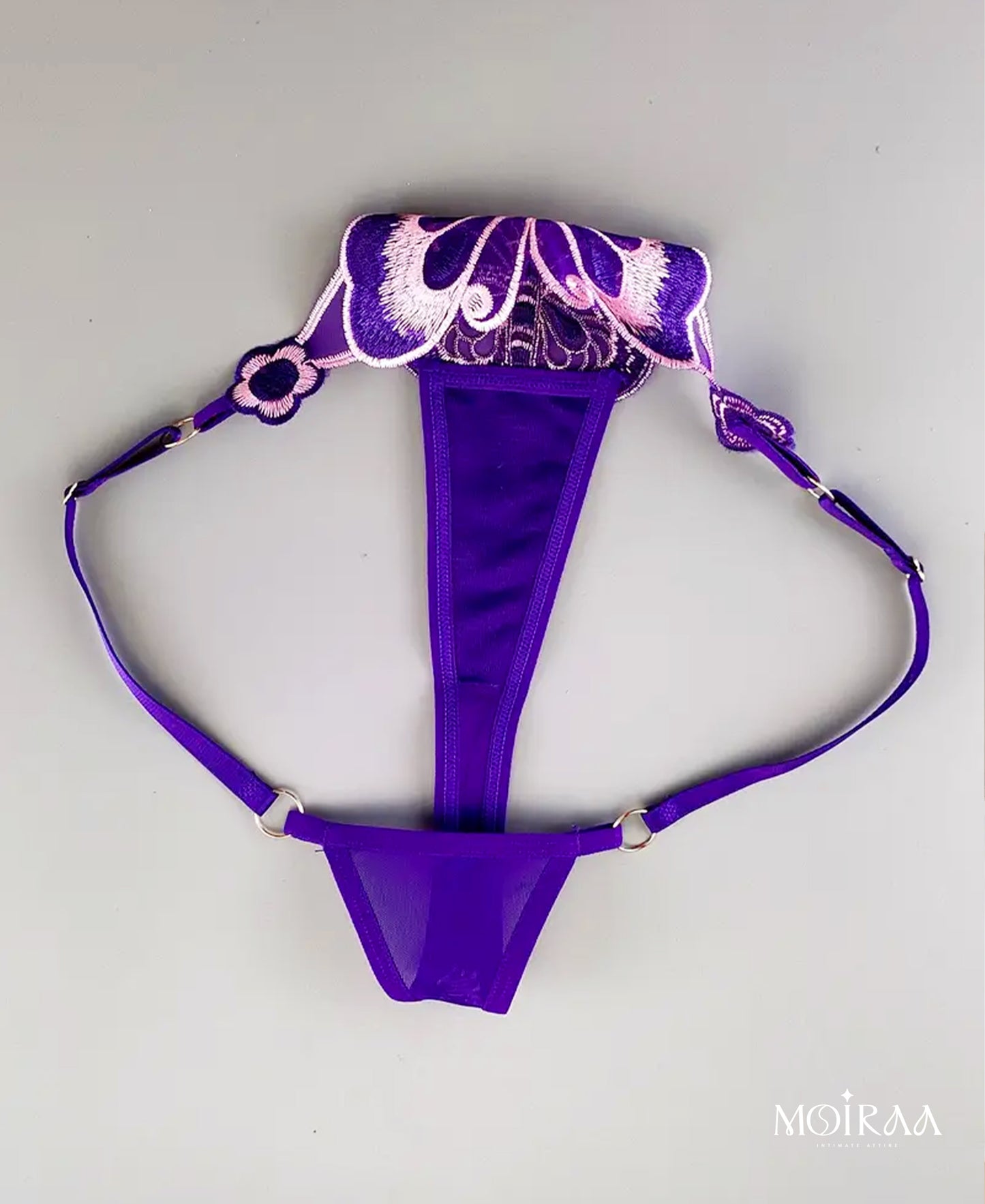 Butterfly Diva Embroidered Thongs