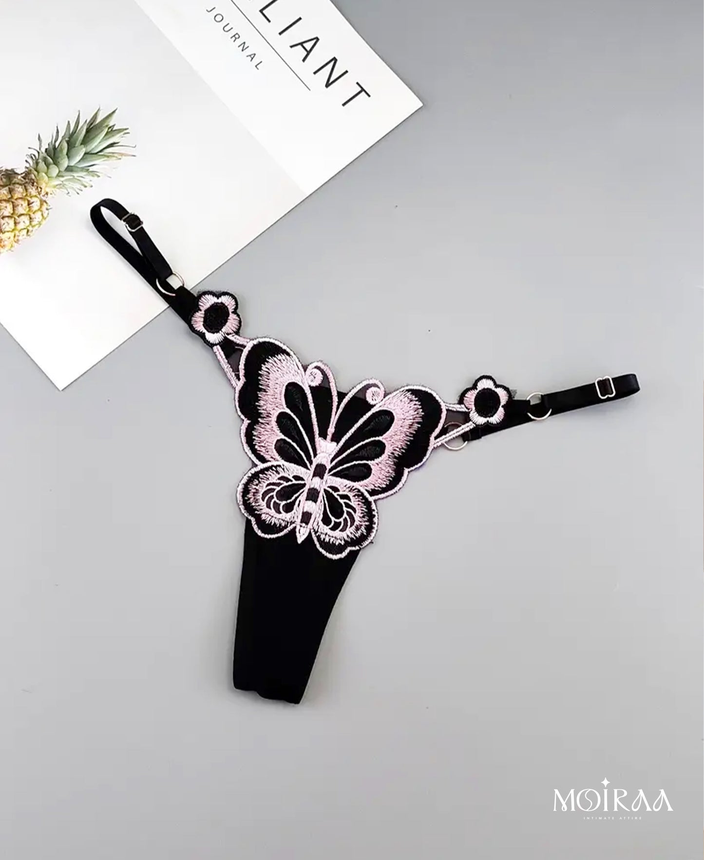 Butterfly Diva Embroidered Thongs