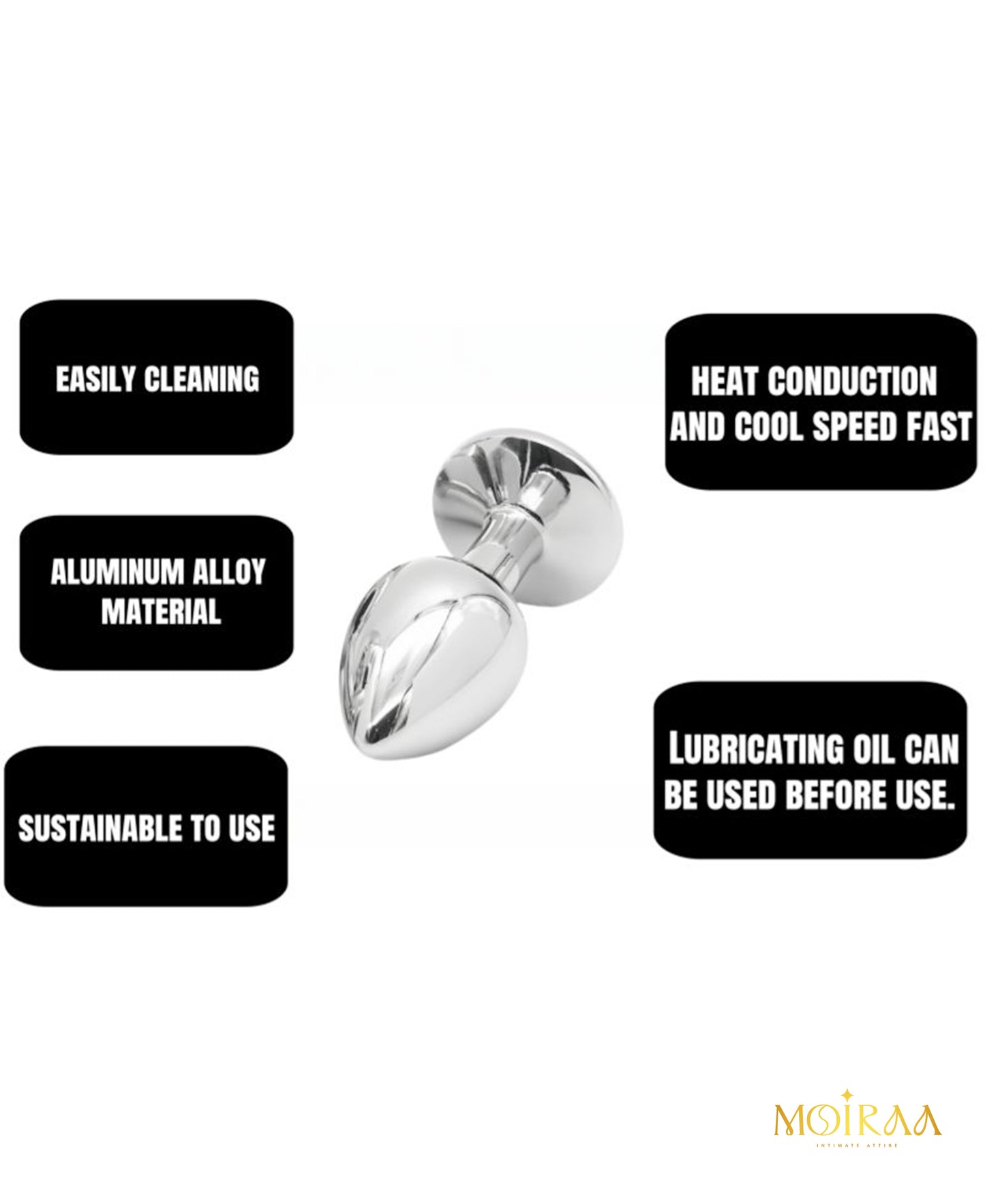 Stainless Steel Crystal Prostate - Butt Plug