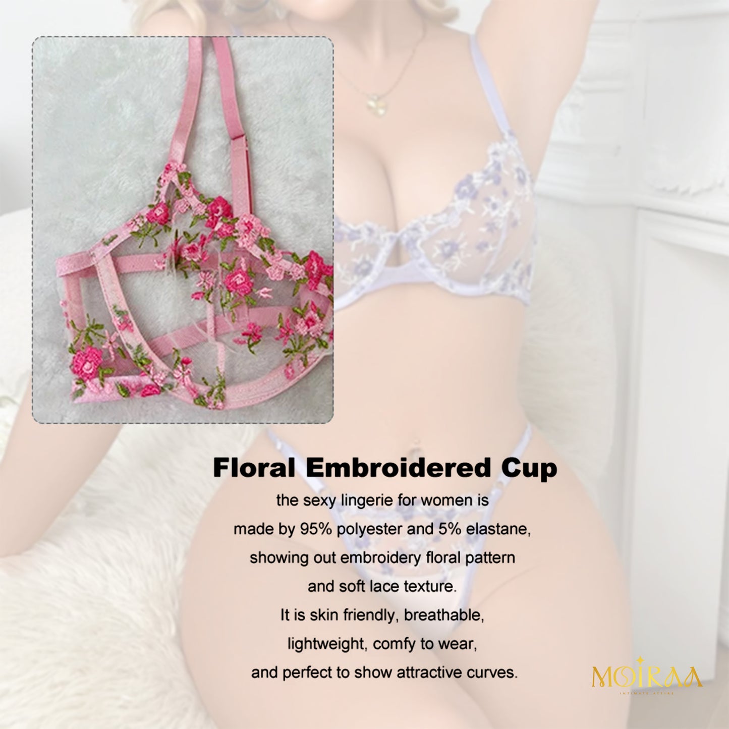 Explosive Shoulder Strap Bra & Panties Set – Sensual Elegance & Perfect Fit