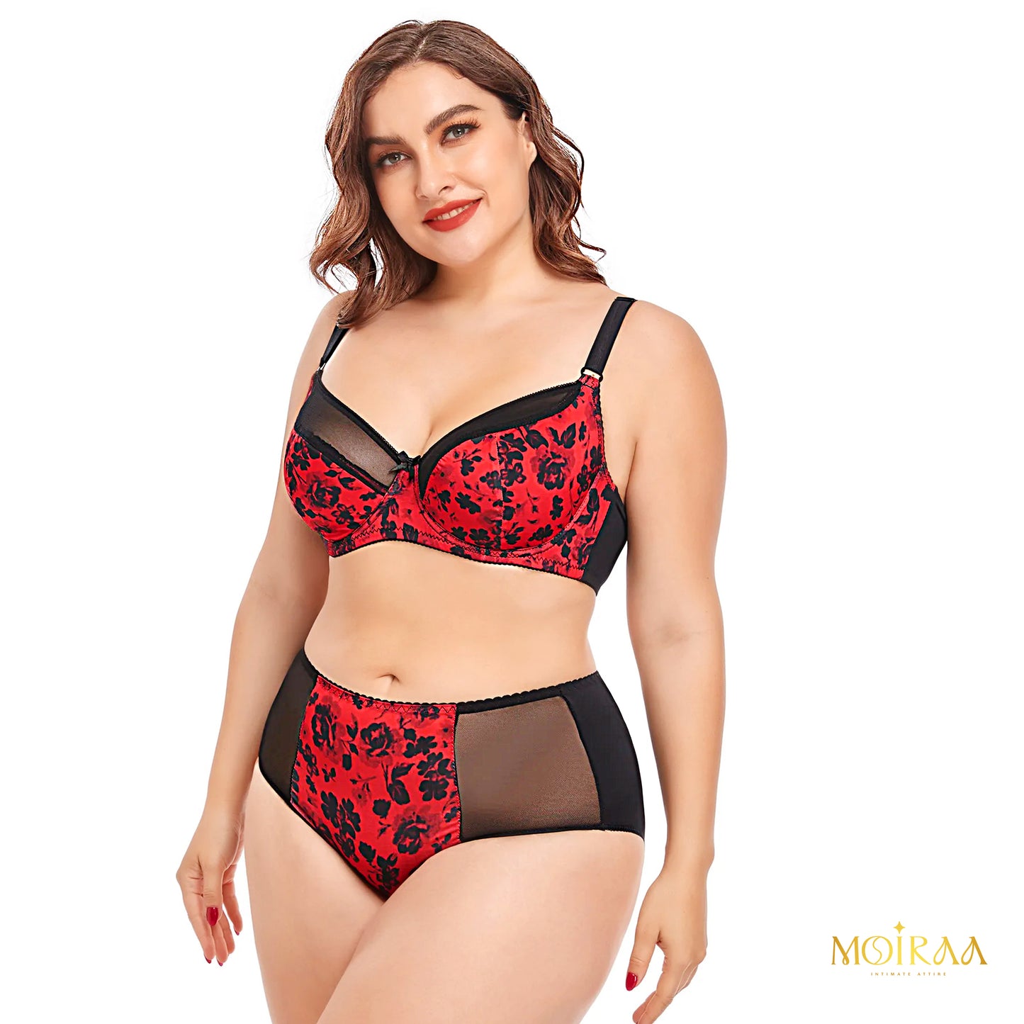 Plus Size Shaper & Full Cup Lace Bra Set