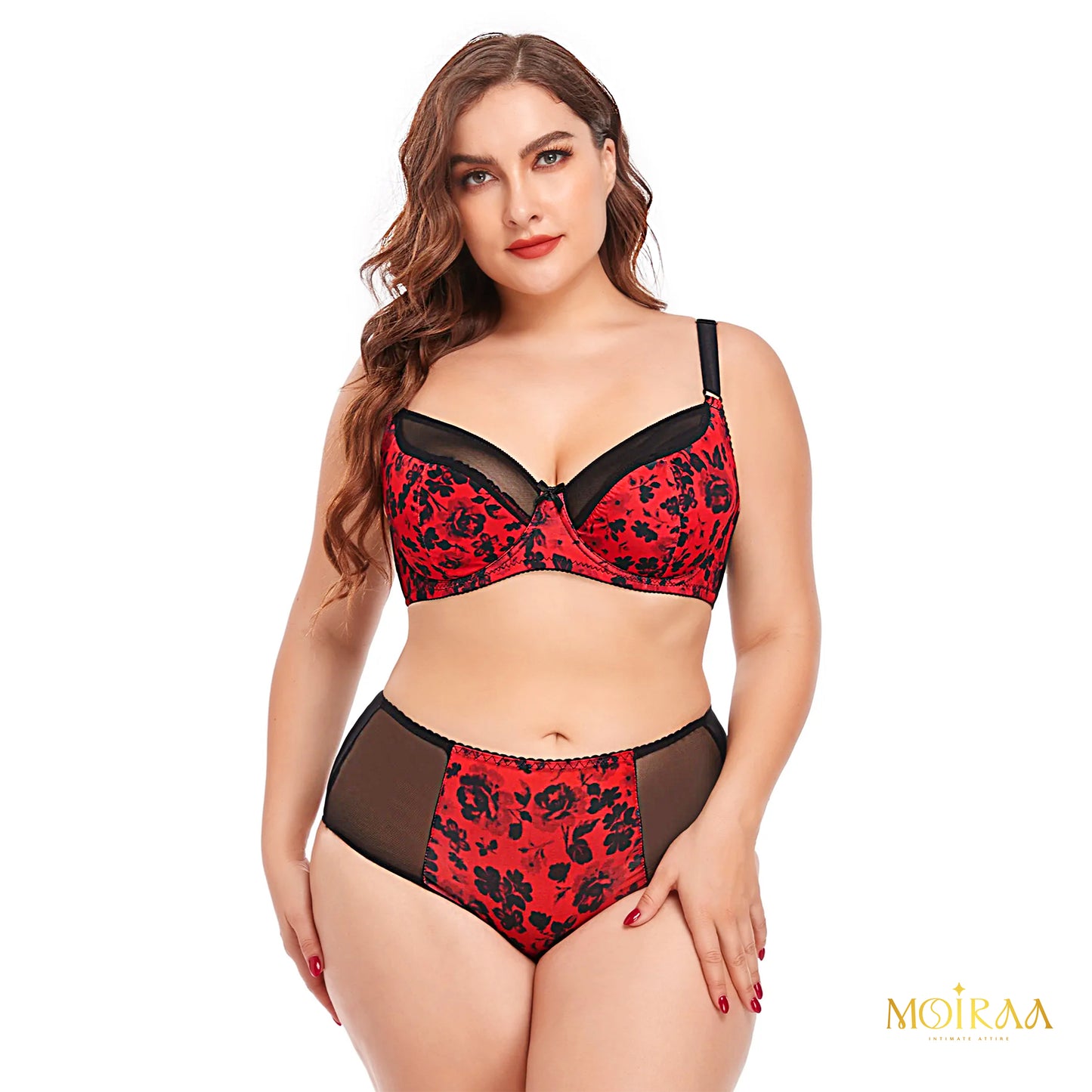 Plus Size Shaper & Full Cup Lace Bra Set
