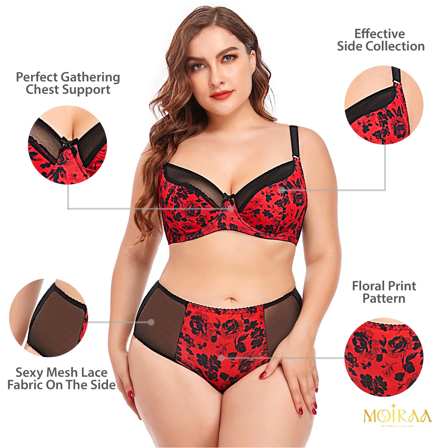 Plus Size Shaper & Full Cup Lace Bra Set