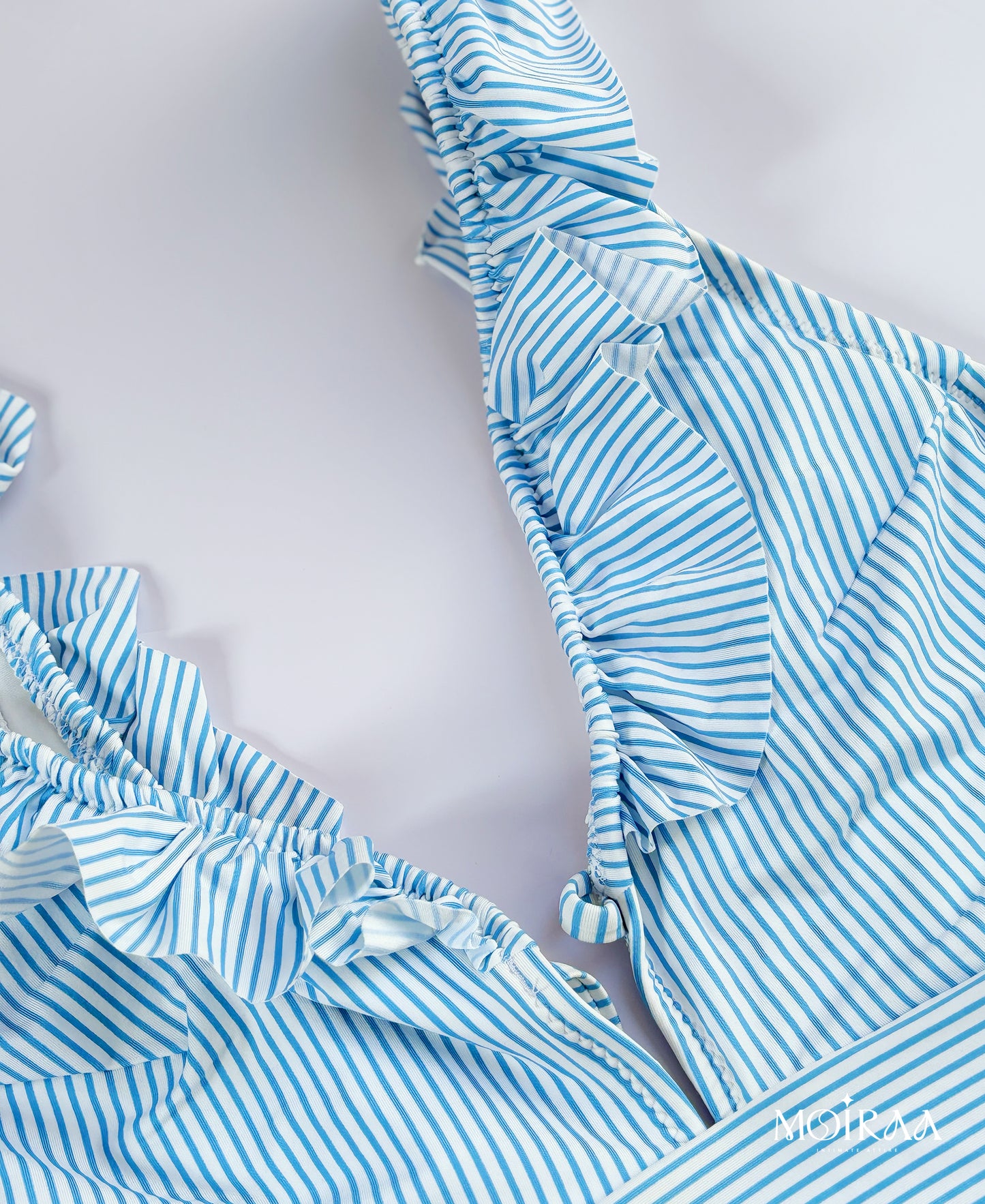 Ruffled Deep V-Neck One-Piece Swimsuit