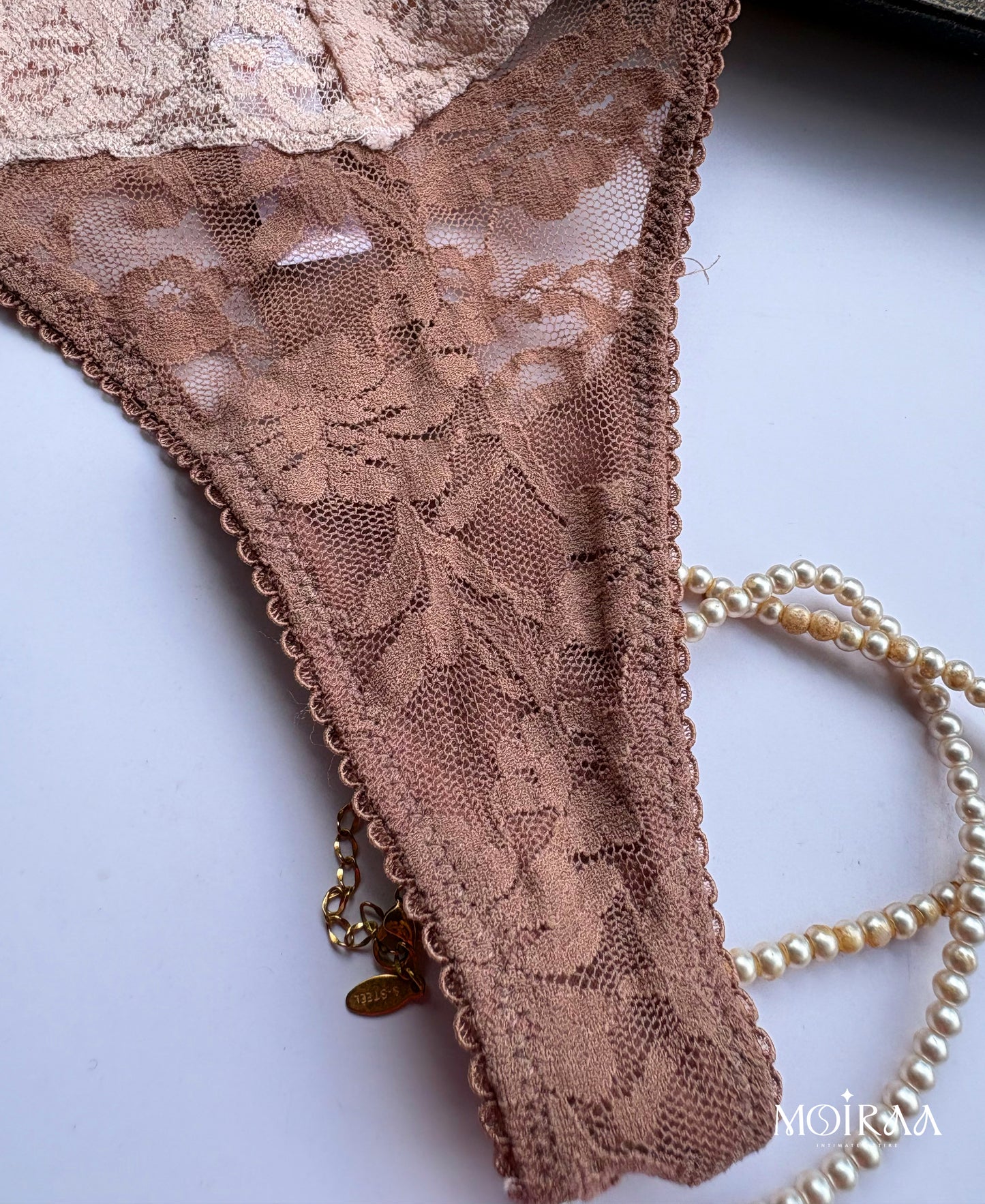 Mocha Elegance Lace Thong
