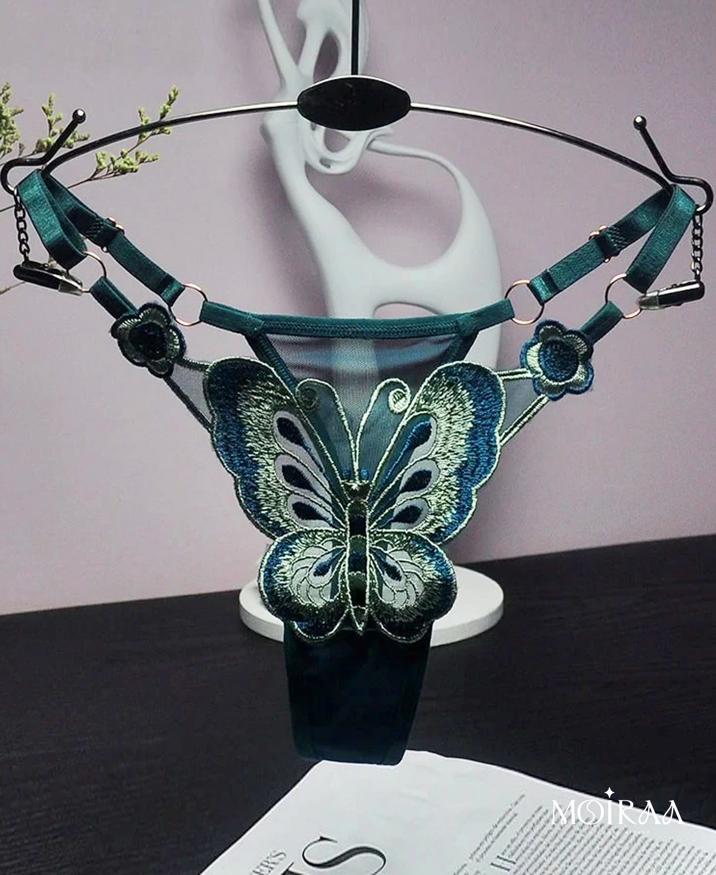 Christina’s Butterfly Embroidery Thong