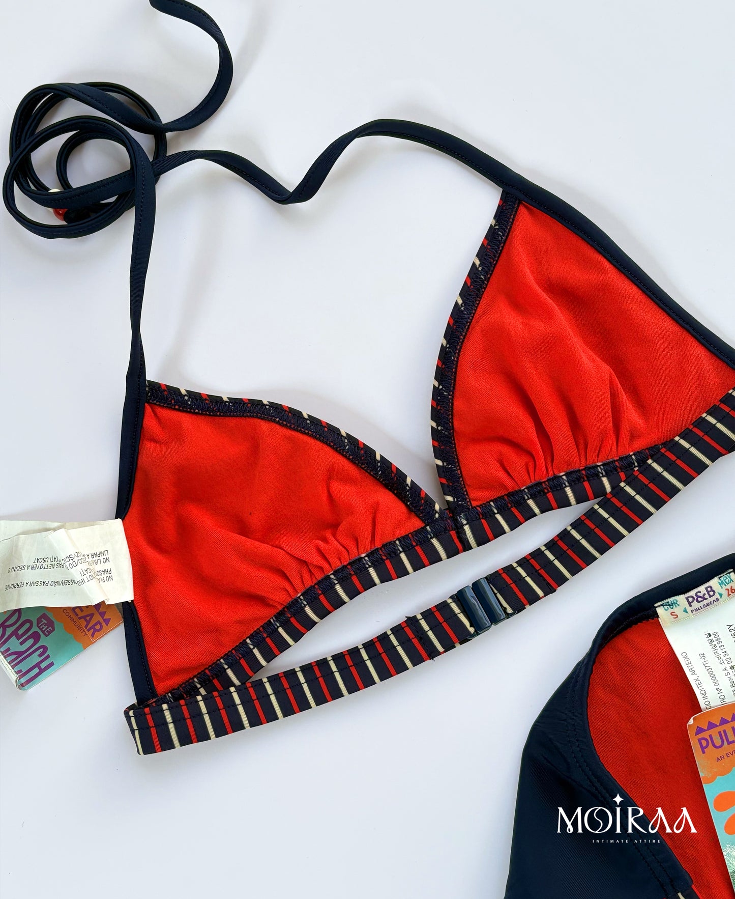 Moiraa Sea Level Riptide Longline Halter Bikini Set – Navy Blue