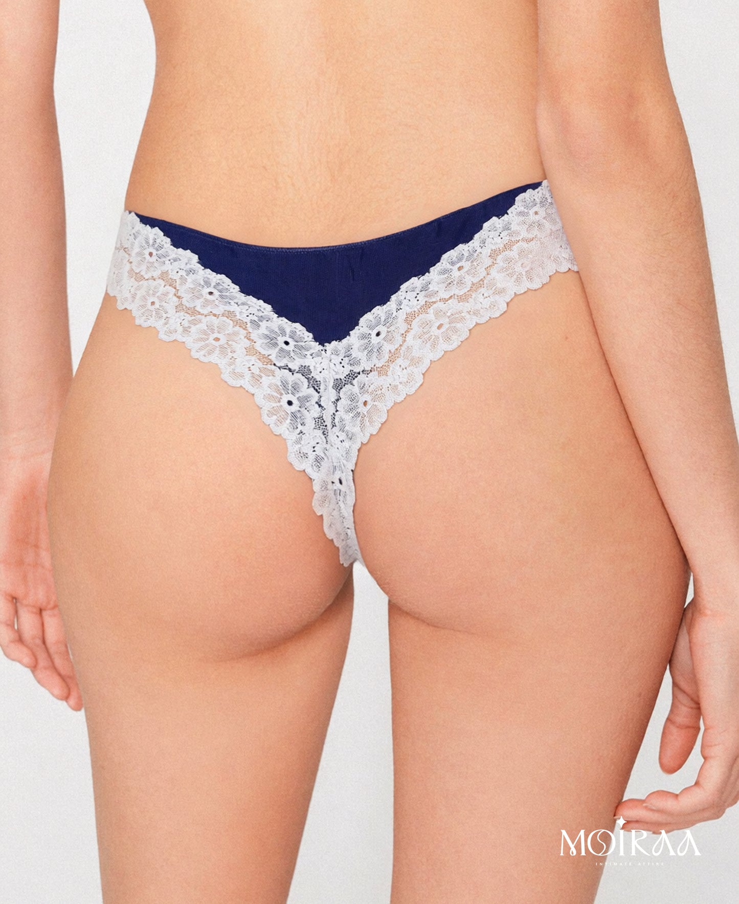 Eleni's Luxury Pastel Cotton Lace Thong Panty