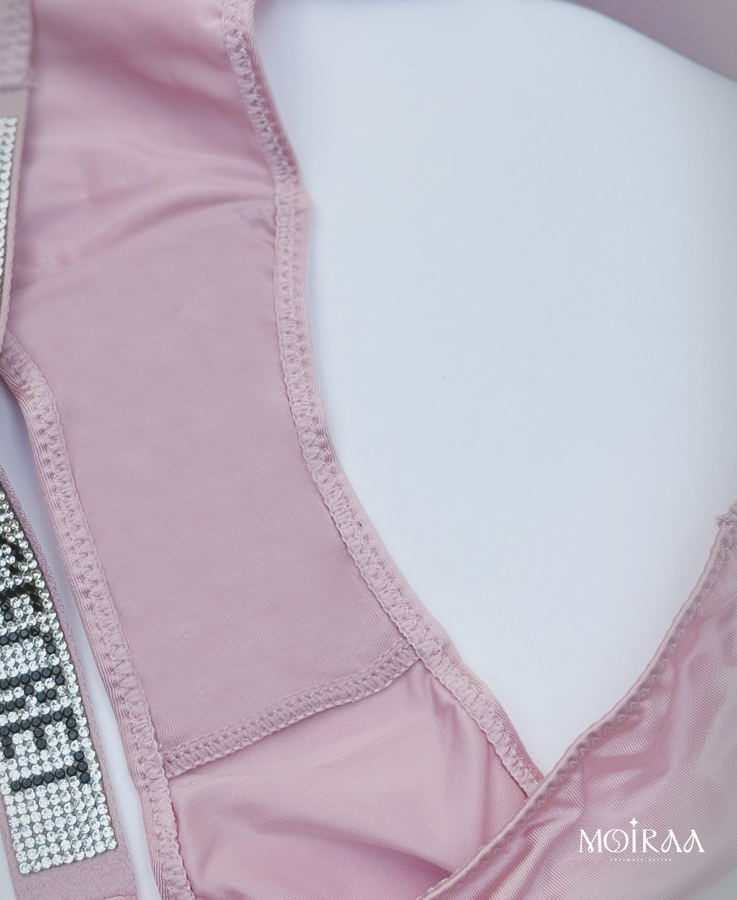 Moiraa Pink Rhinestone Secret Bra & Panty Set