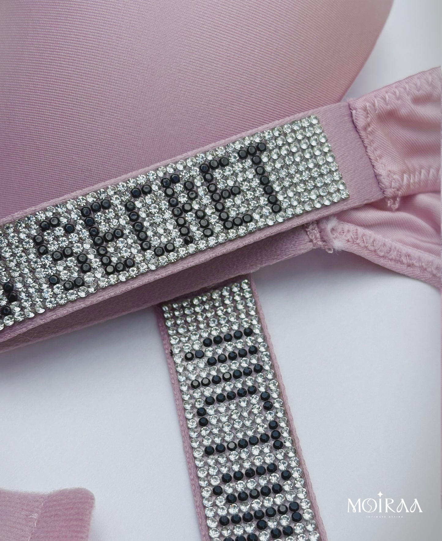 Moiraa Pink Rhinestone Secret Bra & Panty Set