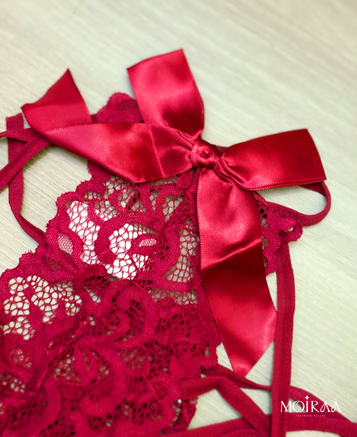 Talia Monroe Sexy Hot Thong Panty with Studded Pearls & Bow-Tied – Free Size