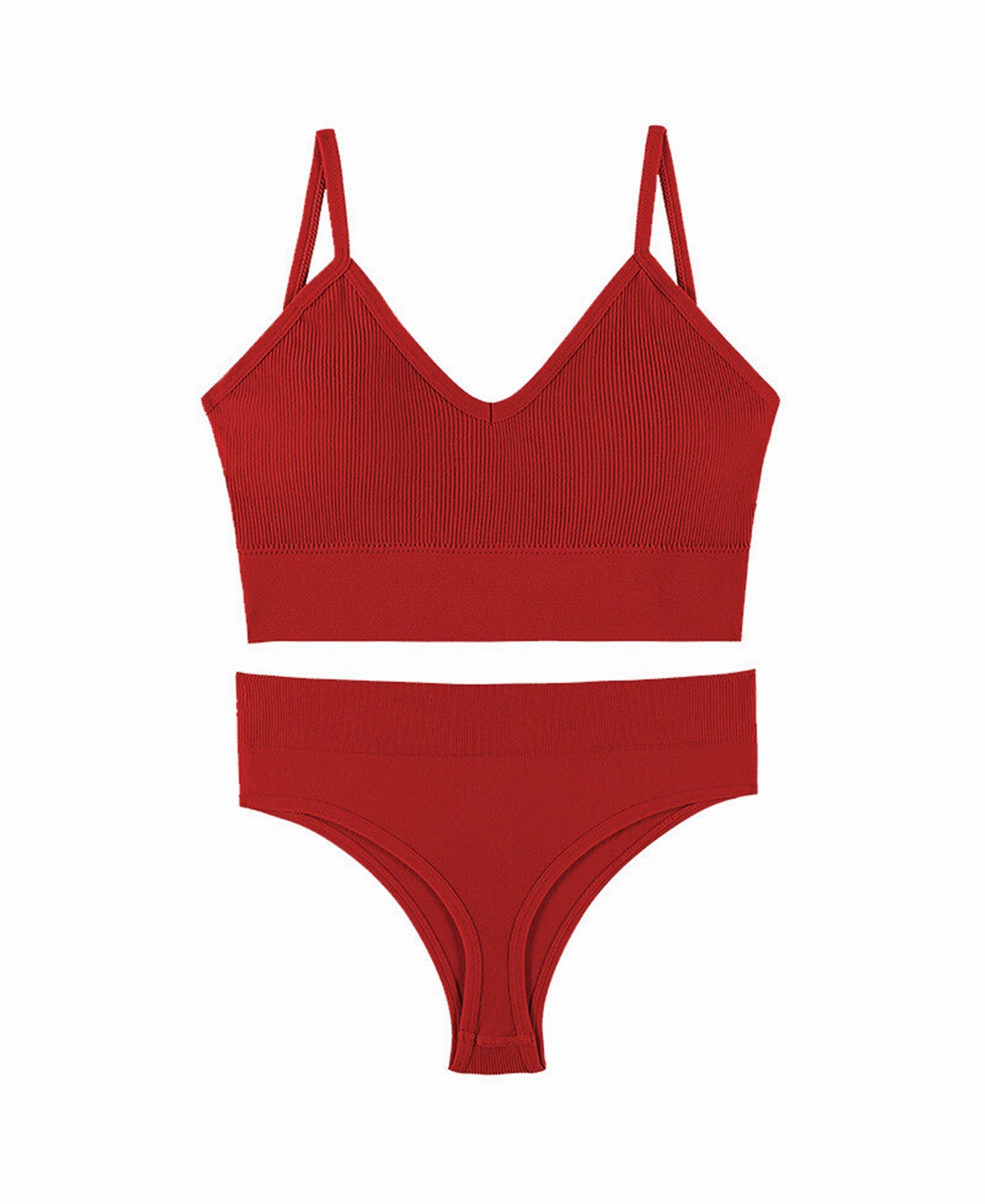 Nijela's Ribbed Seamless Bralette & High-Cut Thong Set