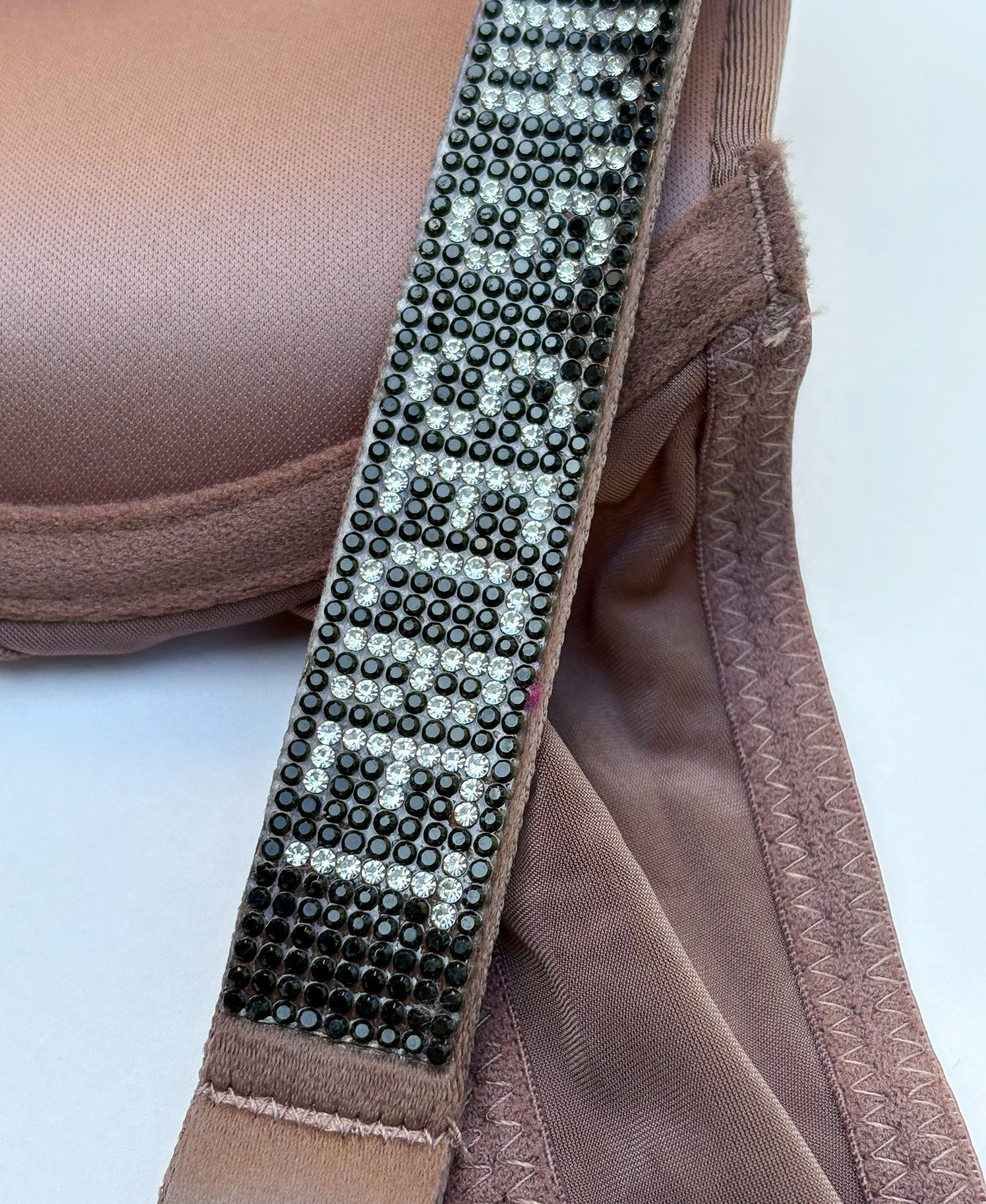 Moiraa Rhinestone Secret Bra & Panty Set - Brown